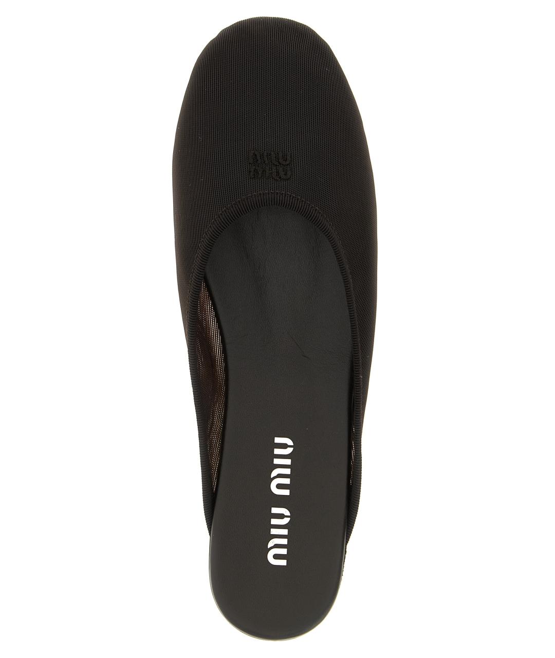 MIU MIU Черные текстильные мюли, фото 4