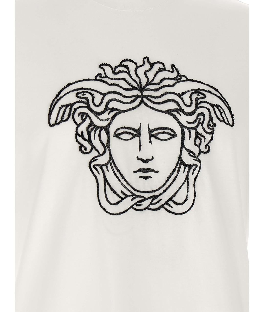 VERSACE Белая хлопковая футболка, фото 4