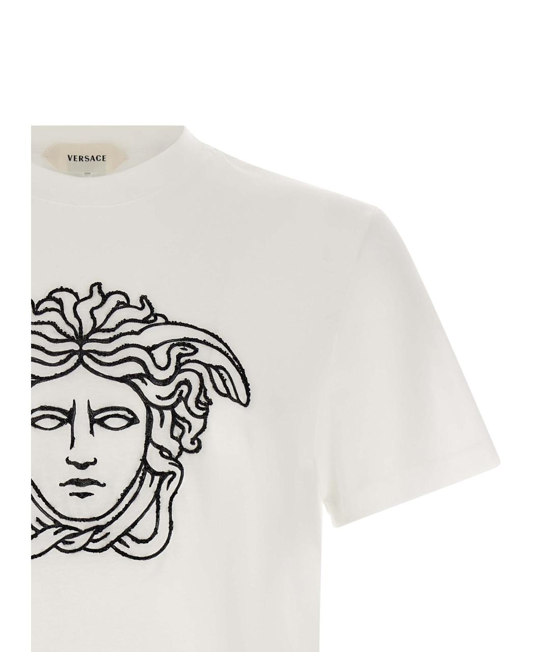 VERSACE Белая хлопковая футболка, фото 3