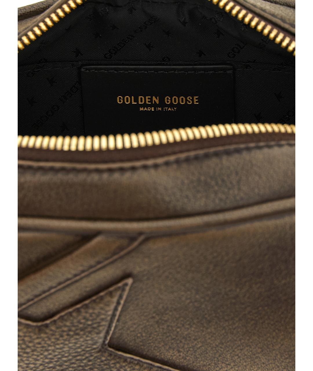GOLDEN GOOSE Коричневая кожаная сумка через плечо, фото 4