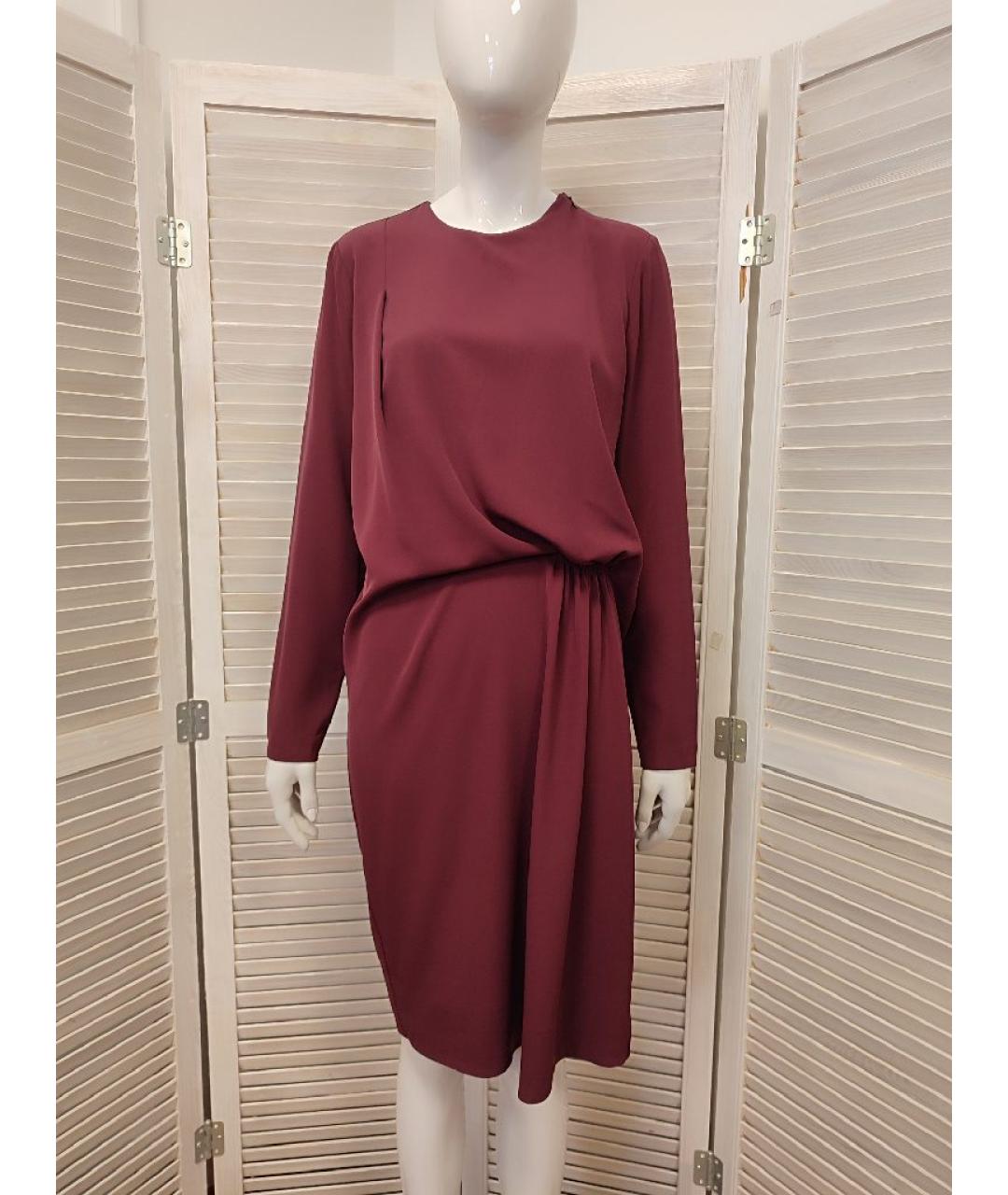 BY MALENE BIRGER Бордовое полиэстеровое повседневное платье, фото 10