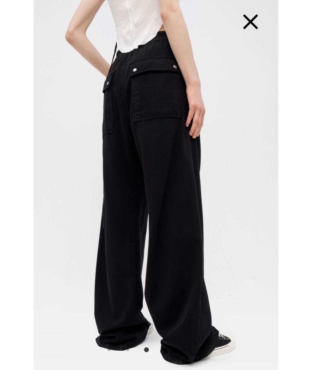 RICK OWENS DRKSHDW Черные хлопковые брюки широкие, фото 4