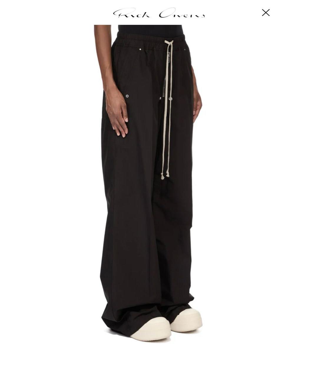 RICK OWENS DRKSHDW Черные хлопковые брюки широкие, фото 5