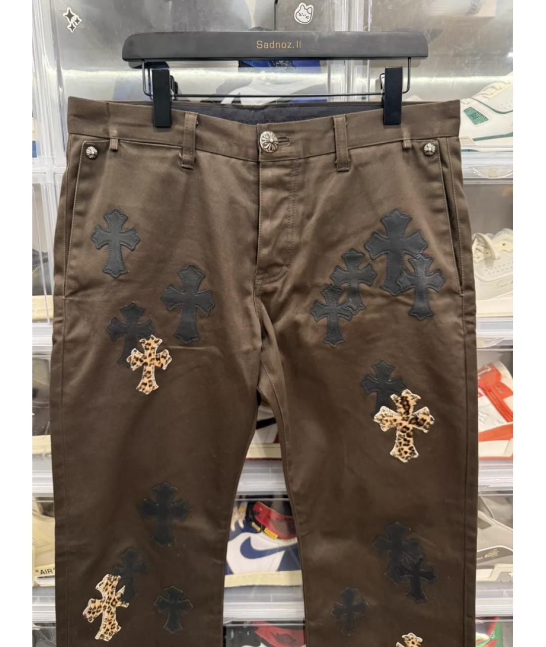 CHROME HEARTS Коричневые брюки чинос, фото 7