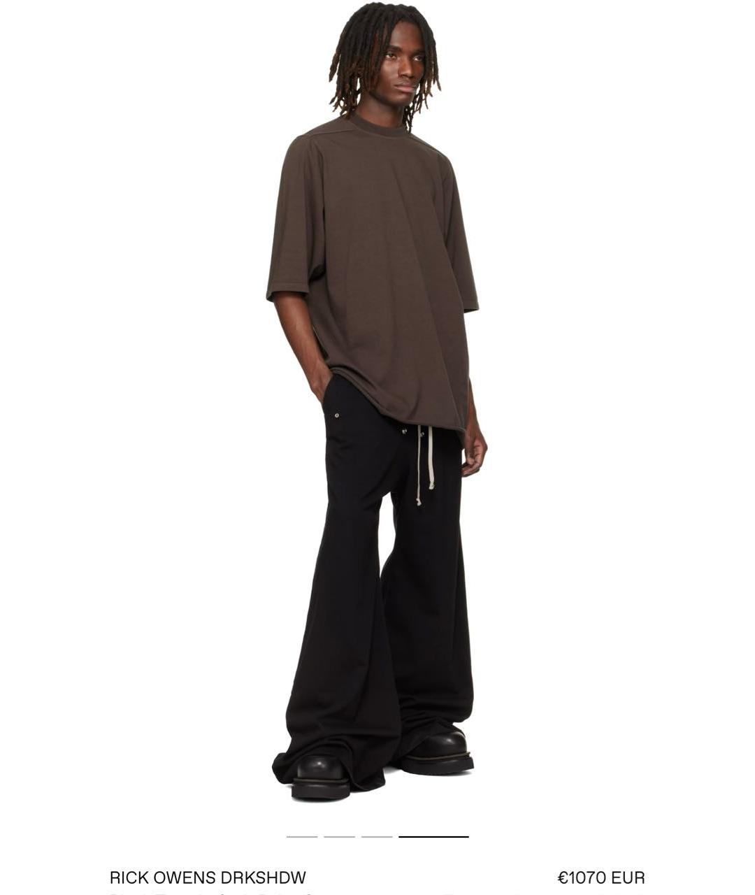 RICK OWENS DRKSHDW Черные хлопковые повседневные брюки, фото 5