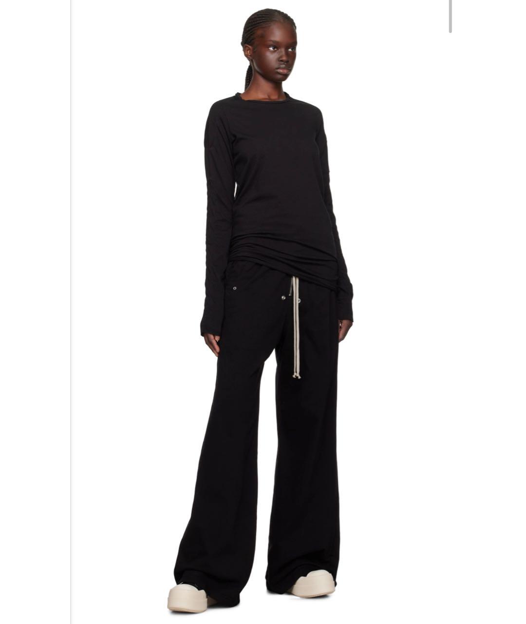 RICK OWENS DRKSHDW Черные хлопковые повседневные брюки, фото 3