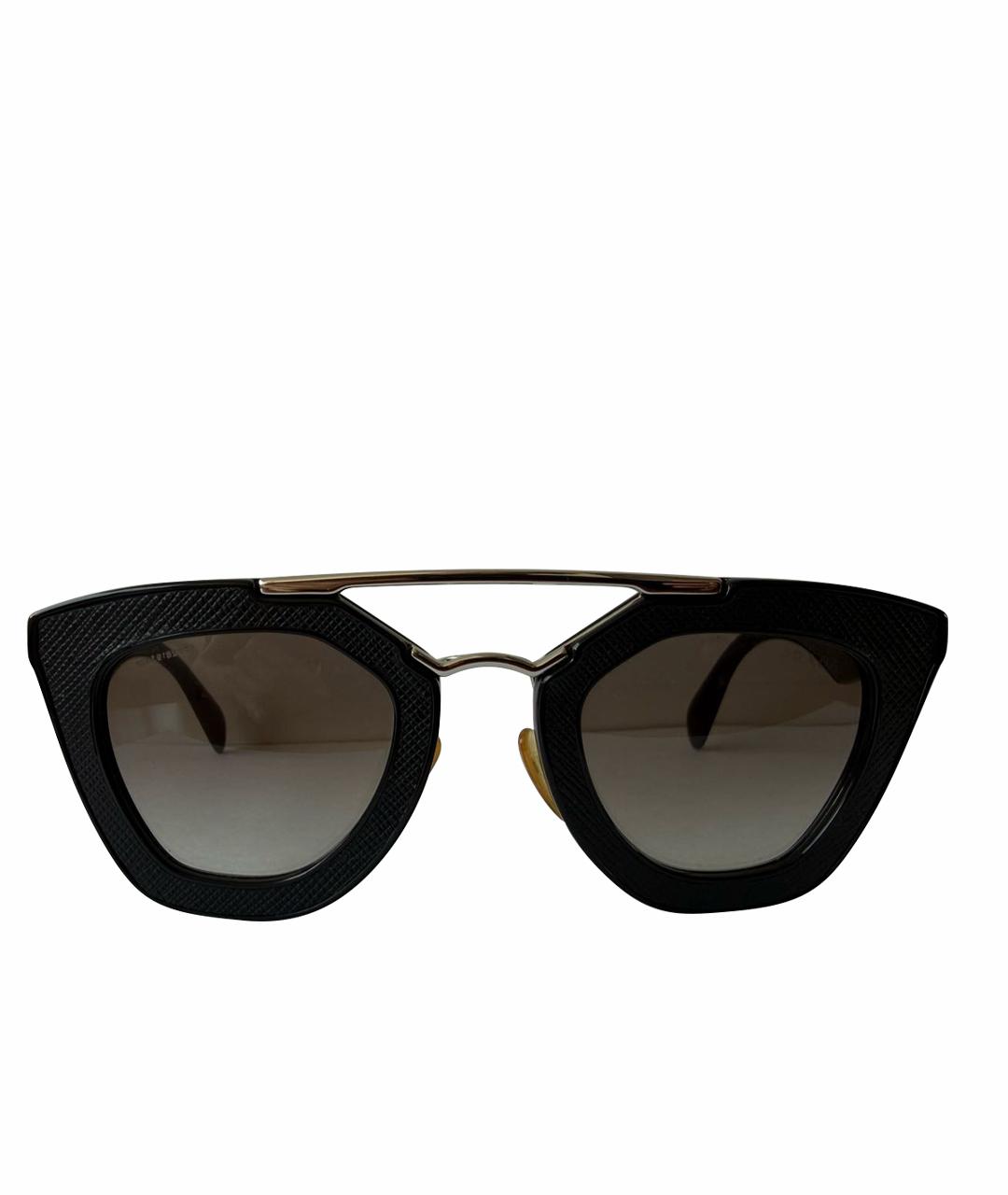 PRADA Черные пластиковые солнцезащитные очки, фото 1