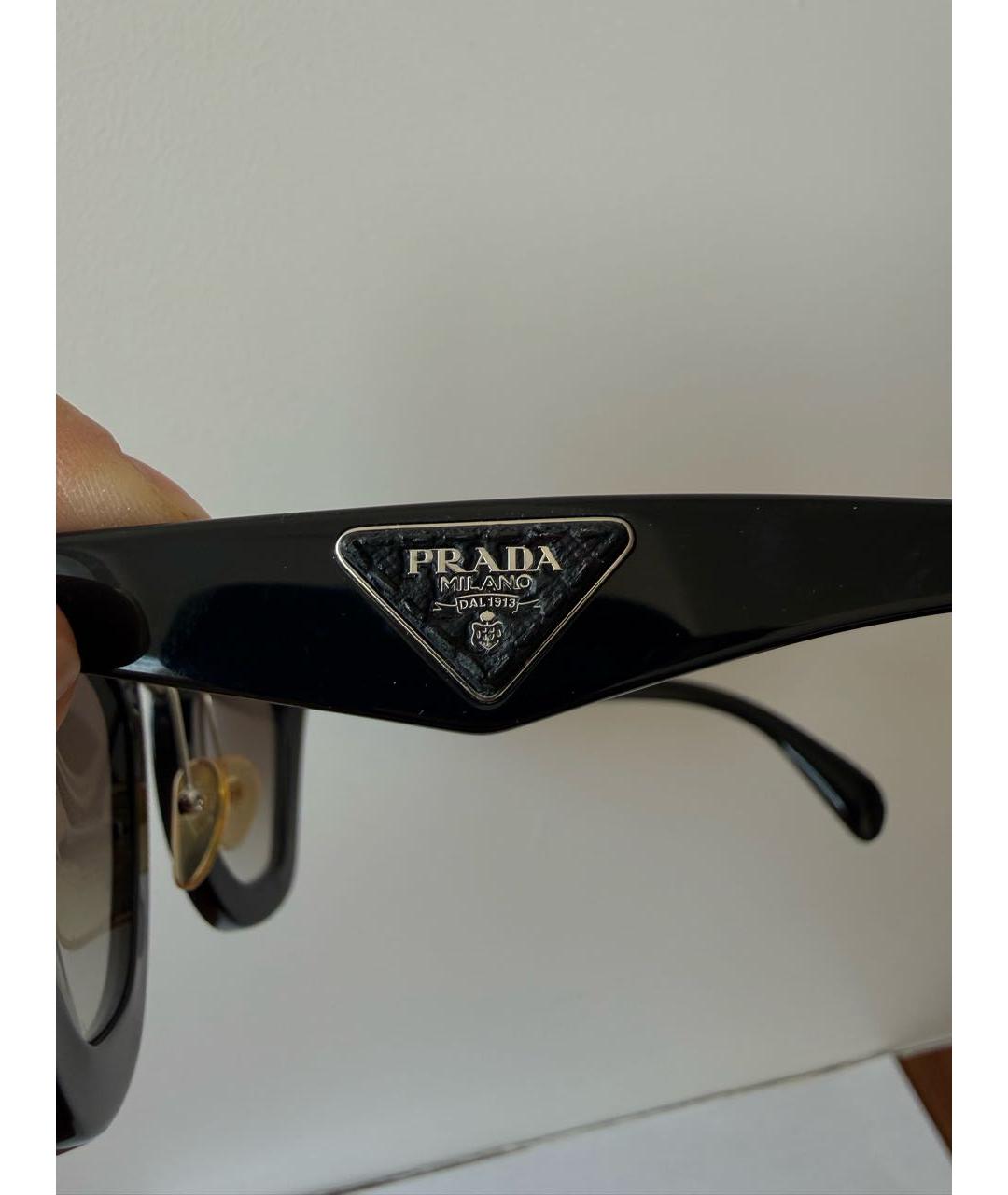 PRADA Черные пластиковые солнцезащитные очки, фото 8
