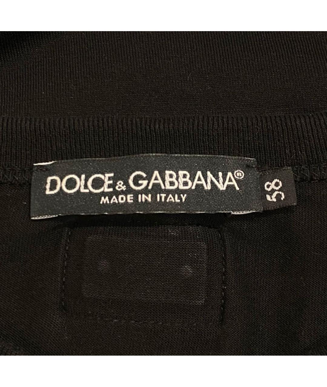 DOLCE&GABBANA Черная хлопковая футболка, фото 4