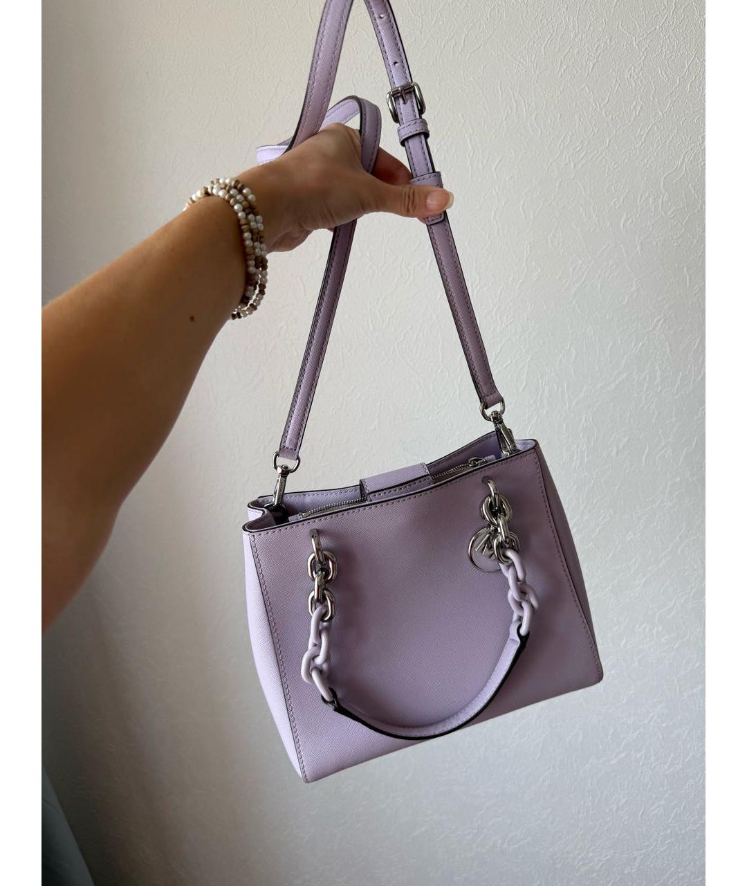 MICHAEL KORS Фиолетовая кожаная сумка с короткими ручками, фото 3
