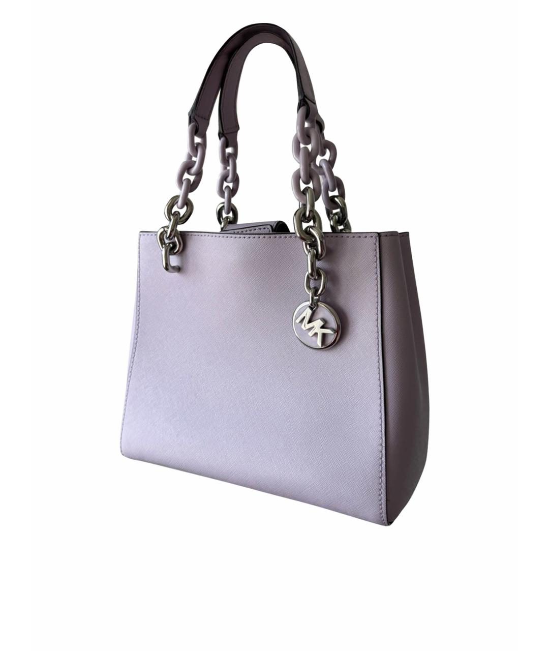 MICHAEL KORS Фиолетовая кожаная сумка с короткими ручками, фото 1