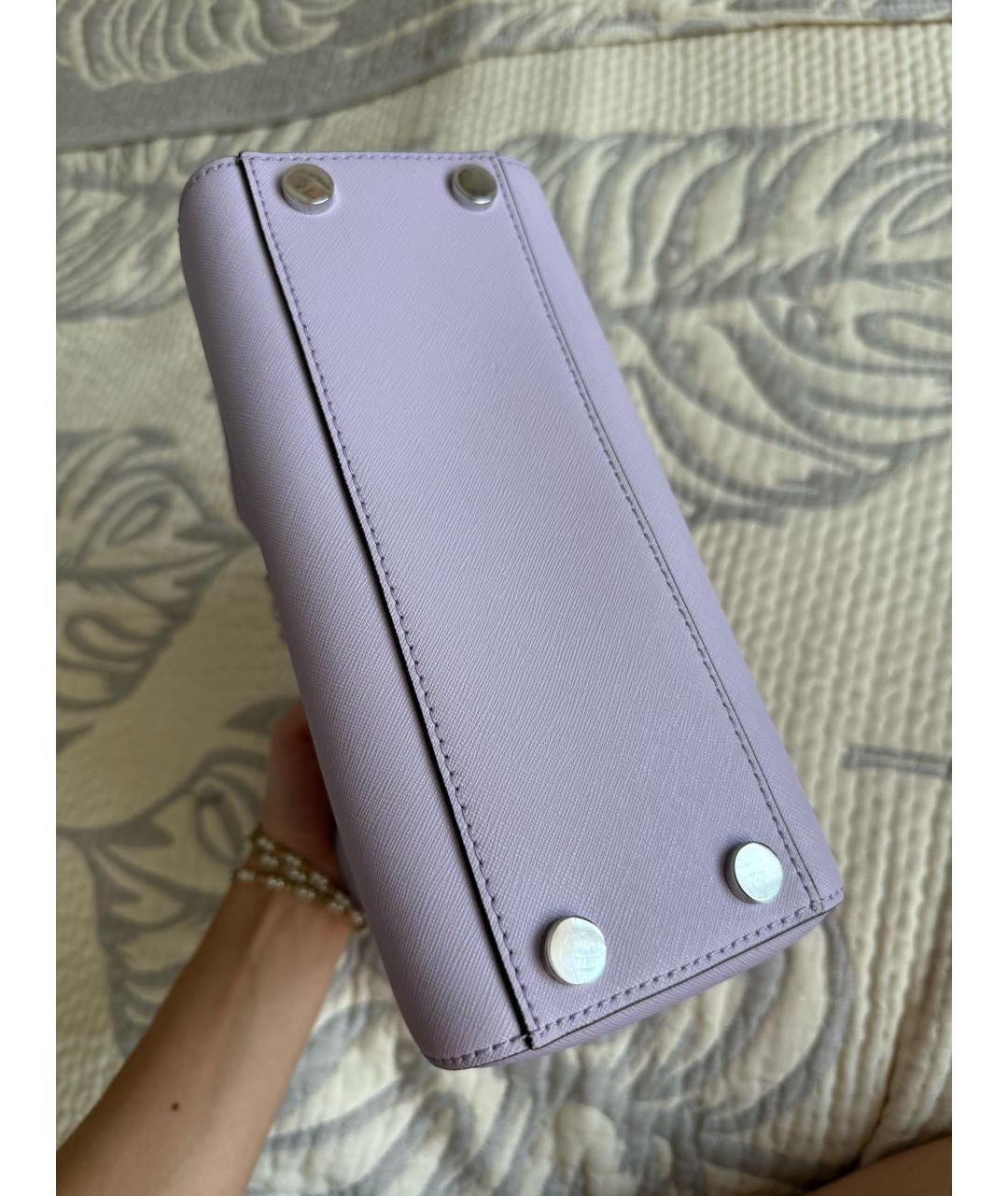 MICHAEL KORS Фиолетовая кожаная сумка с короткими ручками, фото 5