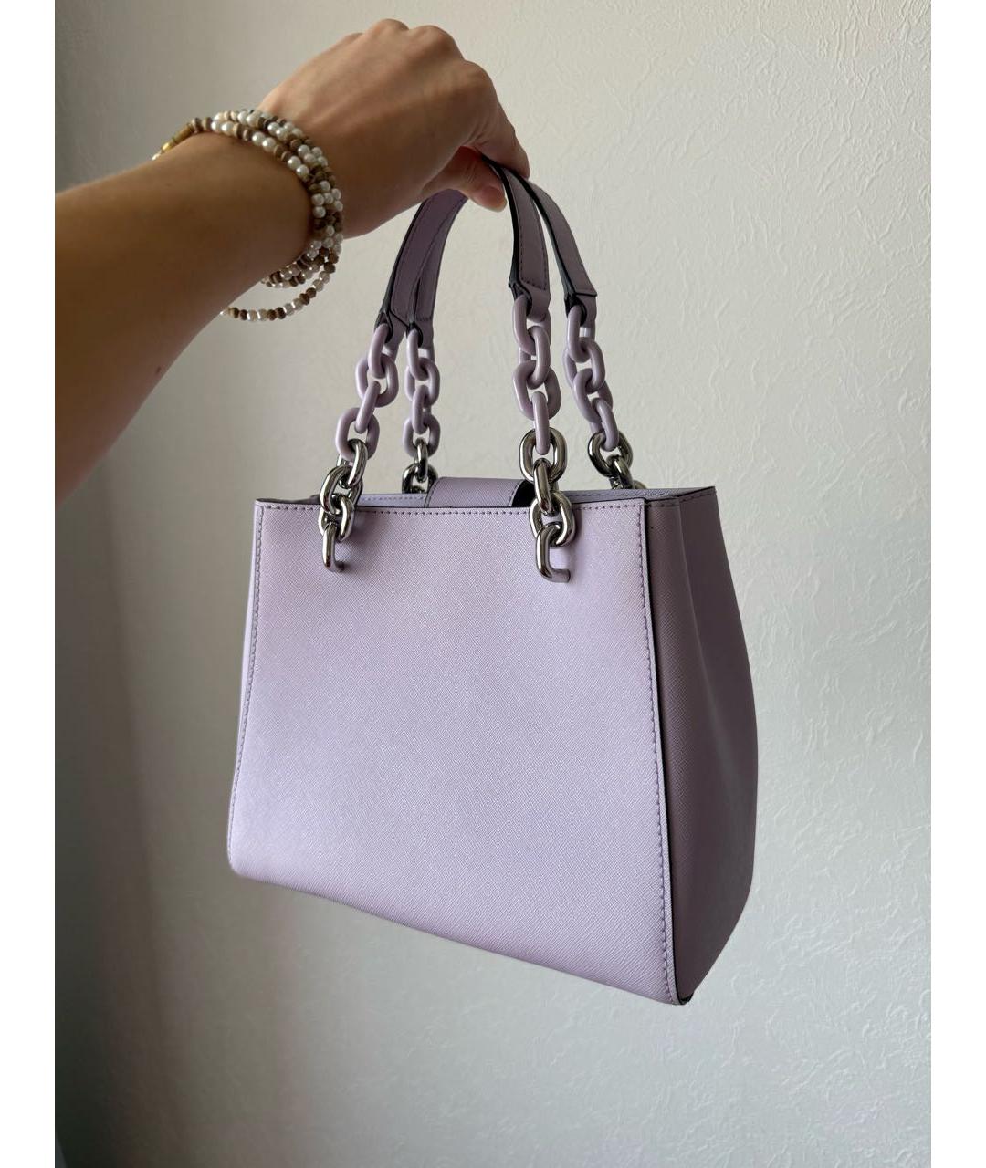 MICHAEL KORS Фиолетовая кожаная сумка с короткими ручками, фото 2