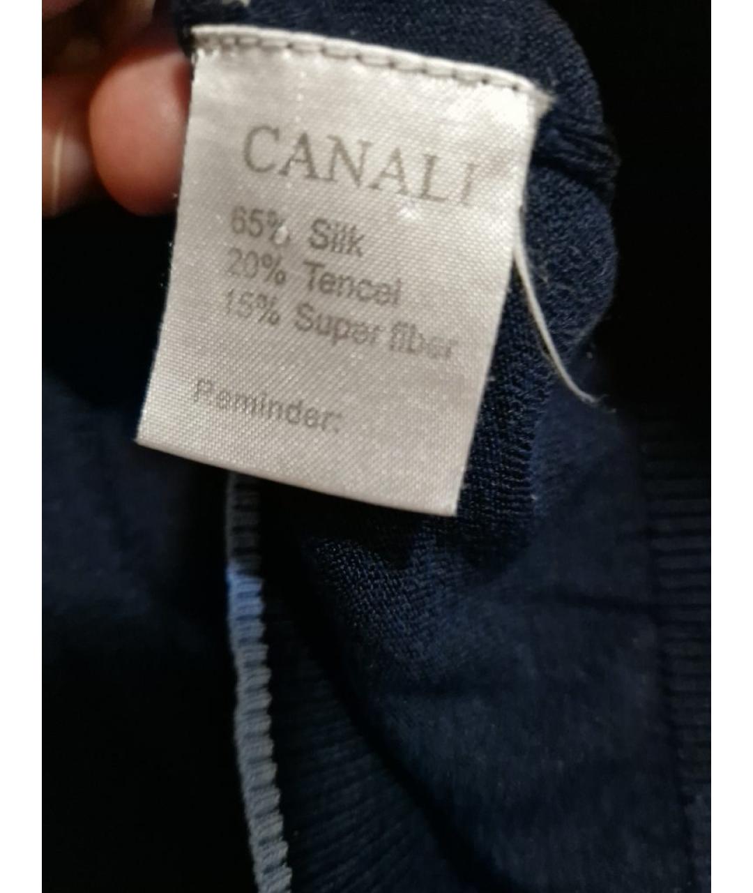 CANALI Темно-синяя футболка, фото 5
