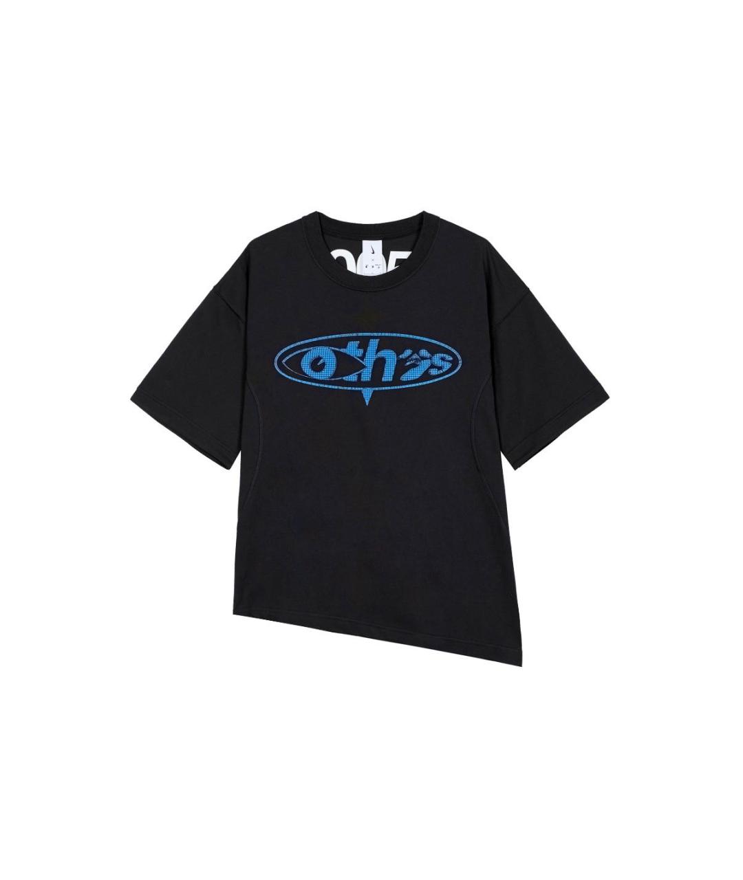 NIKE X OFF-WHITE Черная хлопко-полиэстеровая футболка, фото 4