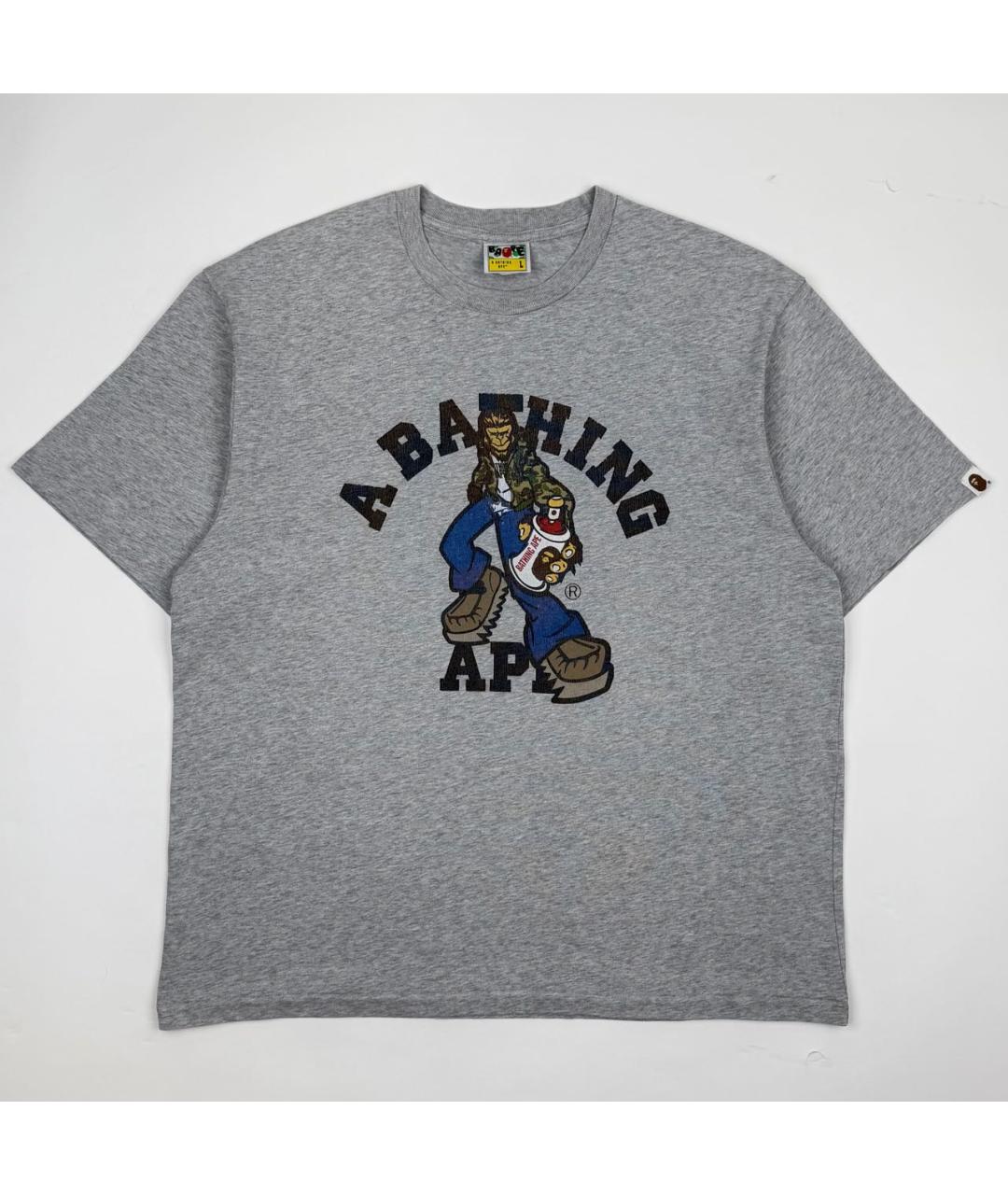 BAPE Серая хлопковая футболка, фото 7