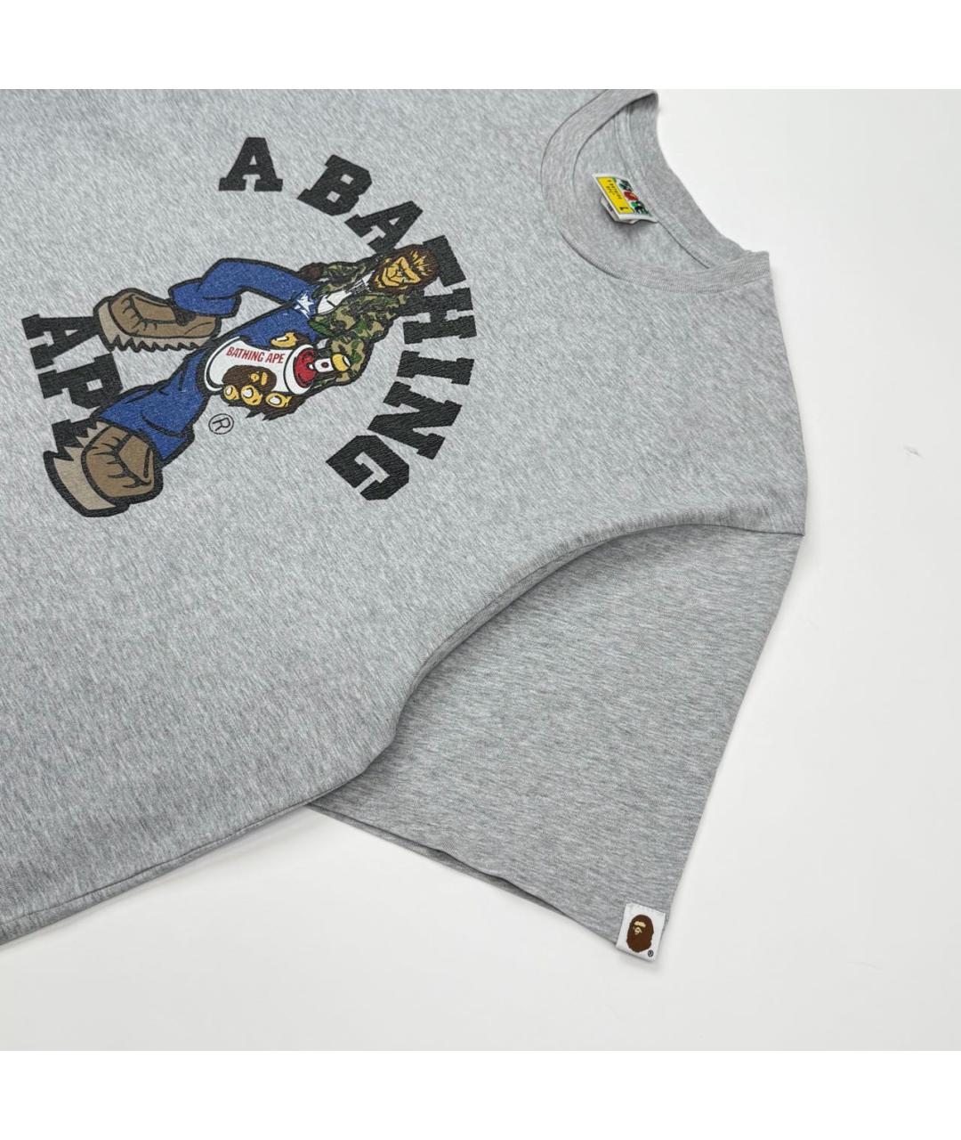 BAPE Серая хлопковая футболка, фото 4