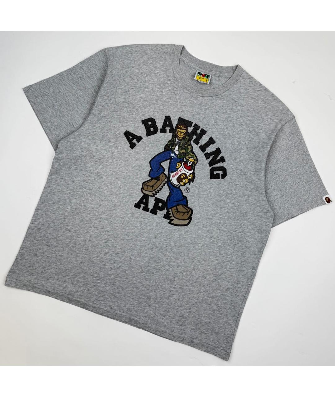 BAPE Серая хлопковая футболка, фото 5