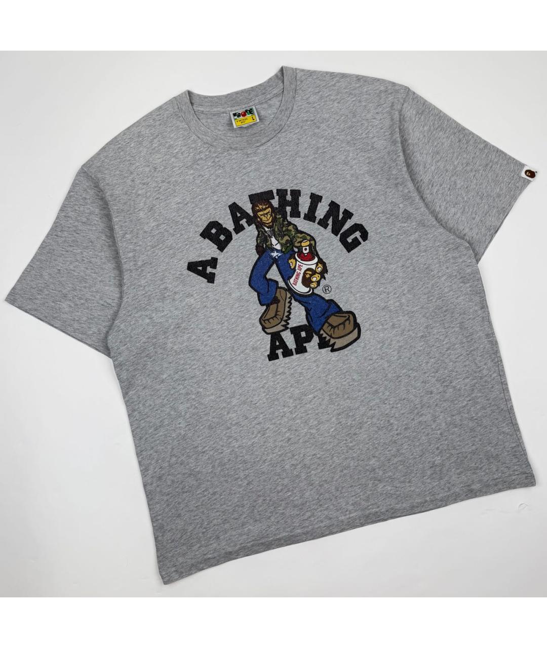 BAPE Серая хлопковая футболка, фото 6