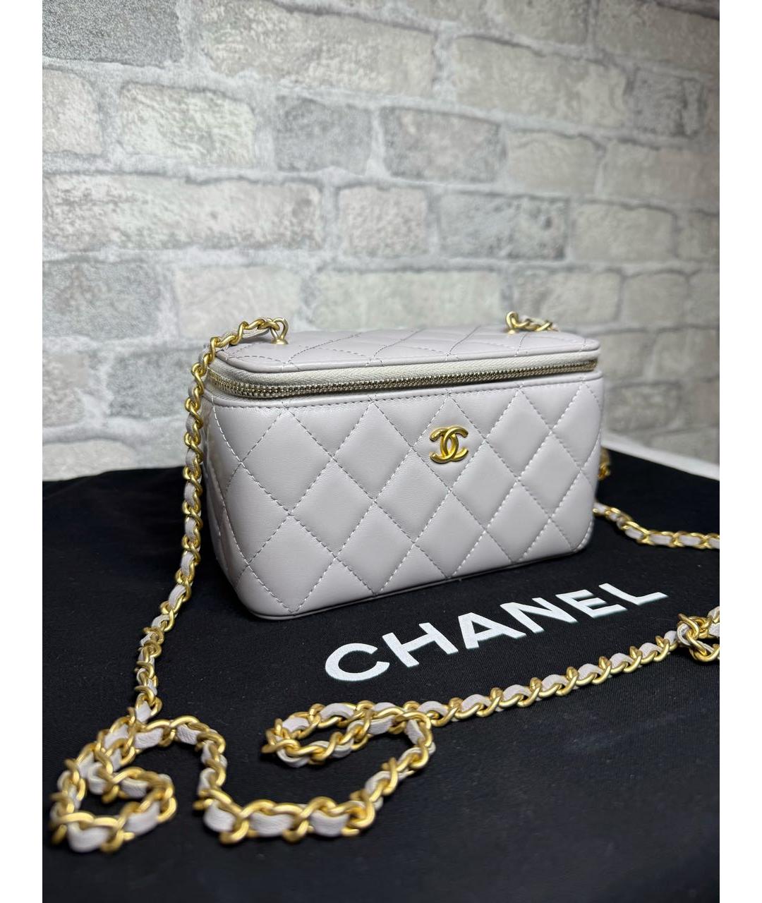 CHANEL Серая кожаная сумка через плечо, фото 2