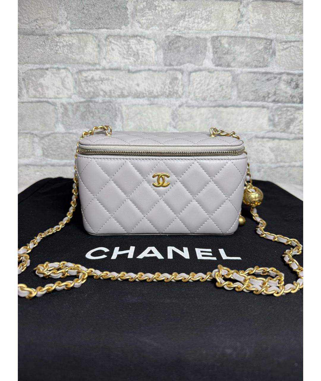 CHANEL Серая кожаная сумка через плечо, фото 9