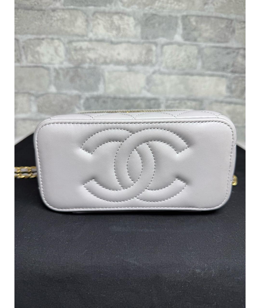 CHANEL Серая кожаная сумка через плечо, фото 6