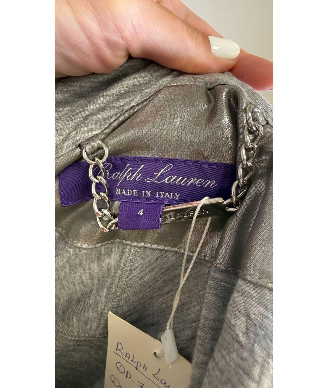 RALPH LAUREN Серебряная хлопковая куртка, фото 3