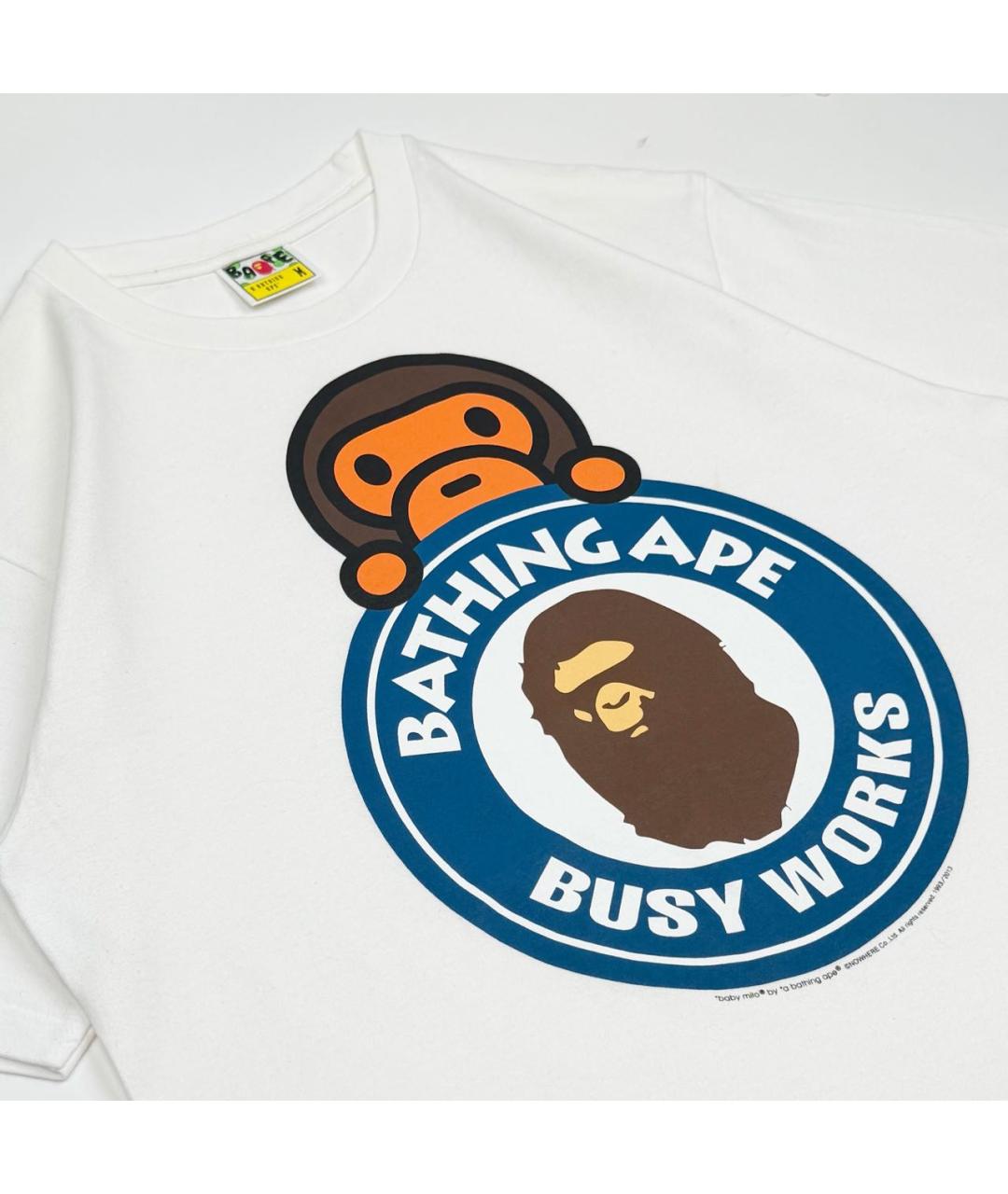 BAPE Белая хлопковая футболка, фото 3