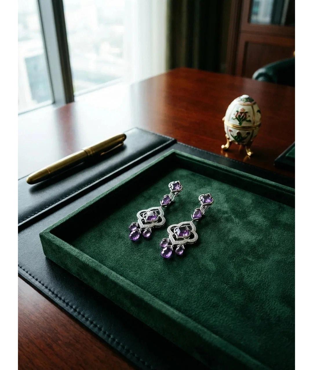 CHOPARD Фиолетовые серьги из белого золота, фото 3