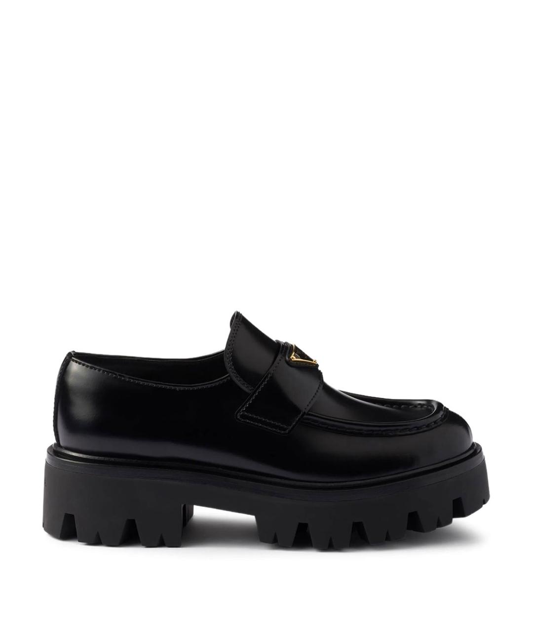 PRADA Черные кожаные лоферы, фото 1