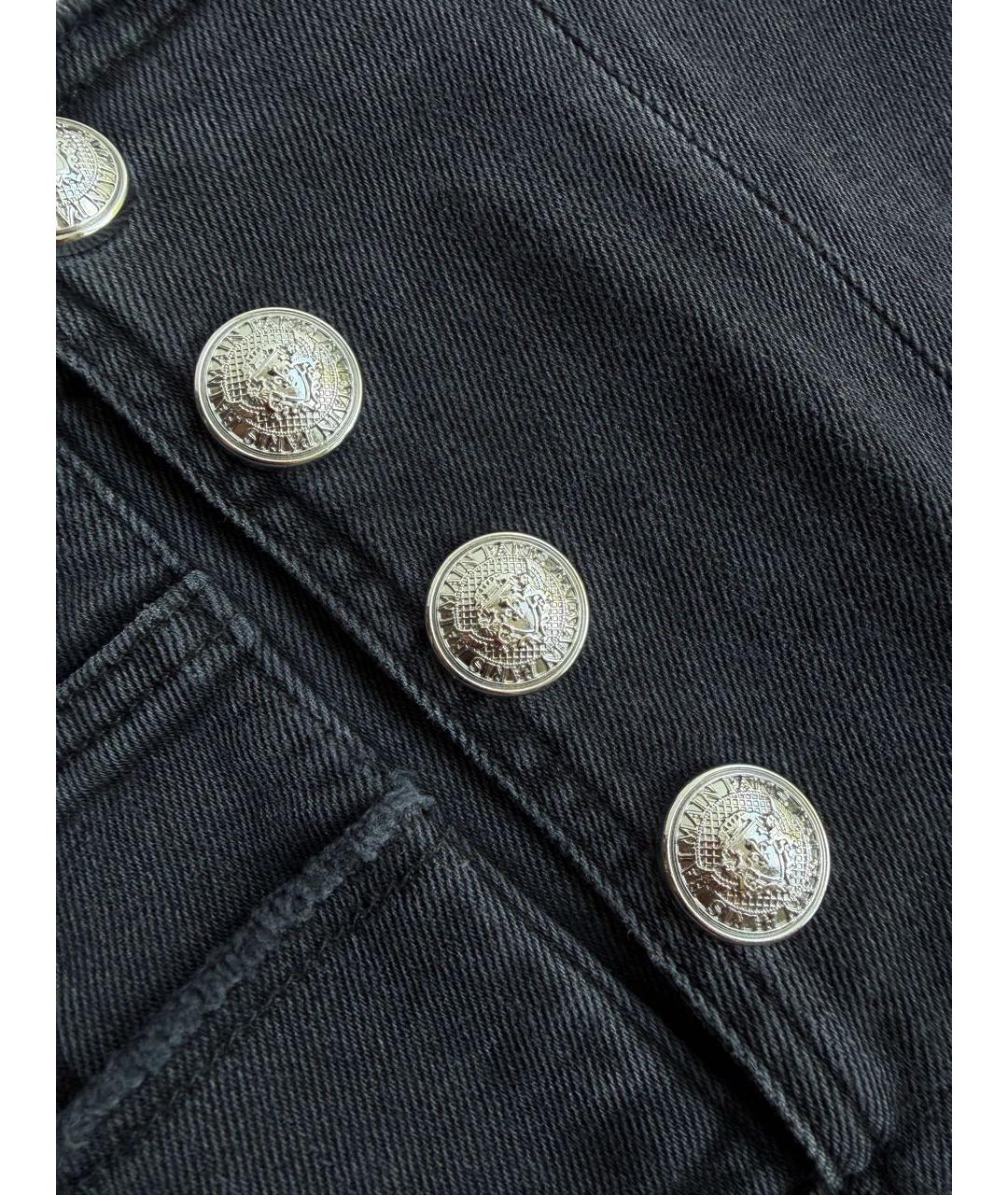 BALMAIN Антрацитовые хлопко-эластановые джинсы слим, фото 4