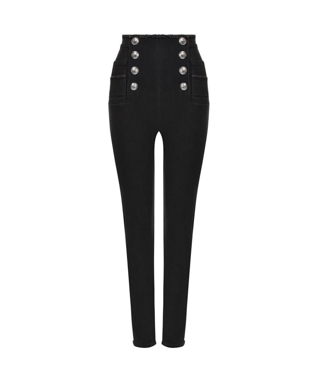 BALMAIN Антрацитовые хлопко-эластановые джинсы слим, фото 1