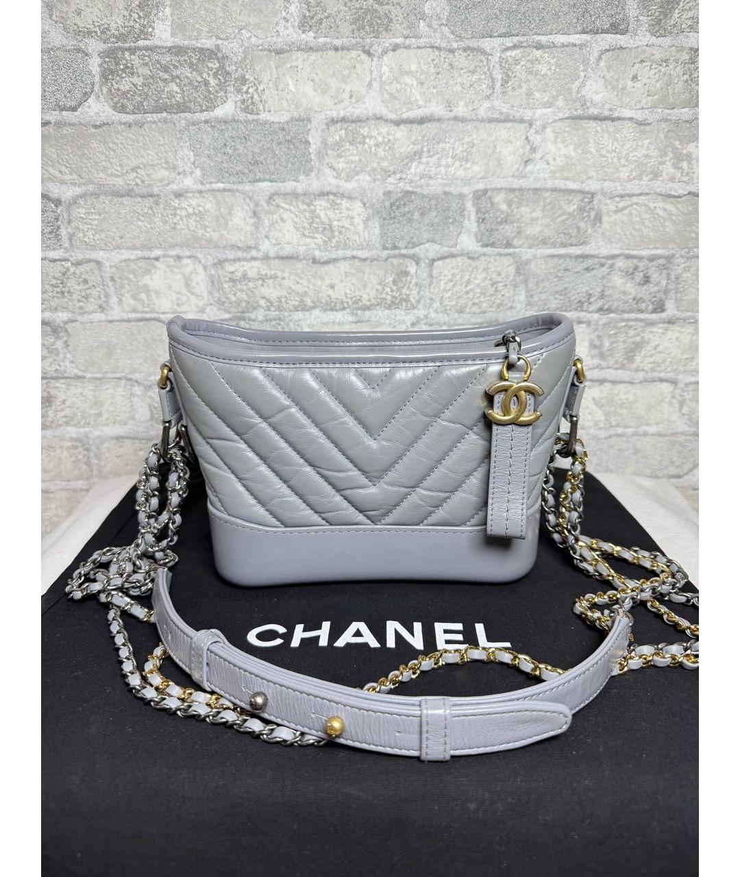 CHANEL Серая кожаная сумка через плечо, фото 9