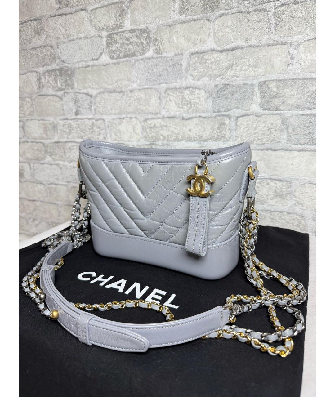 CHANEL Серая кожаная сумка через плечо, фото 2