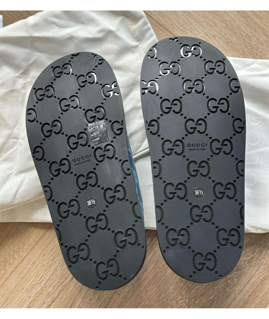 GUCCI Синие мюли, фото 4