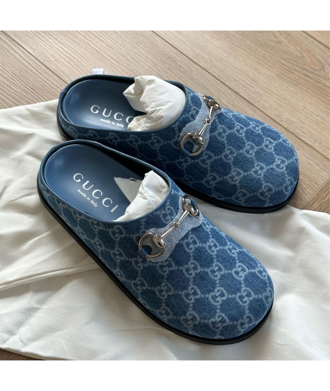 GUCCI Синие мюли, фото 2