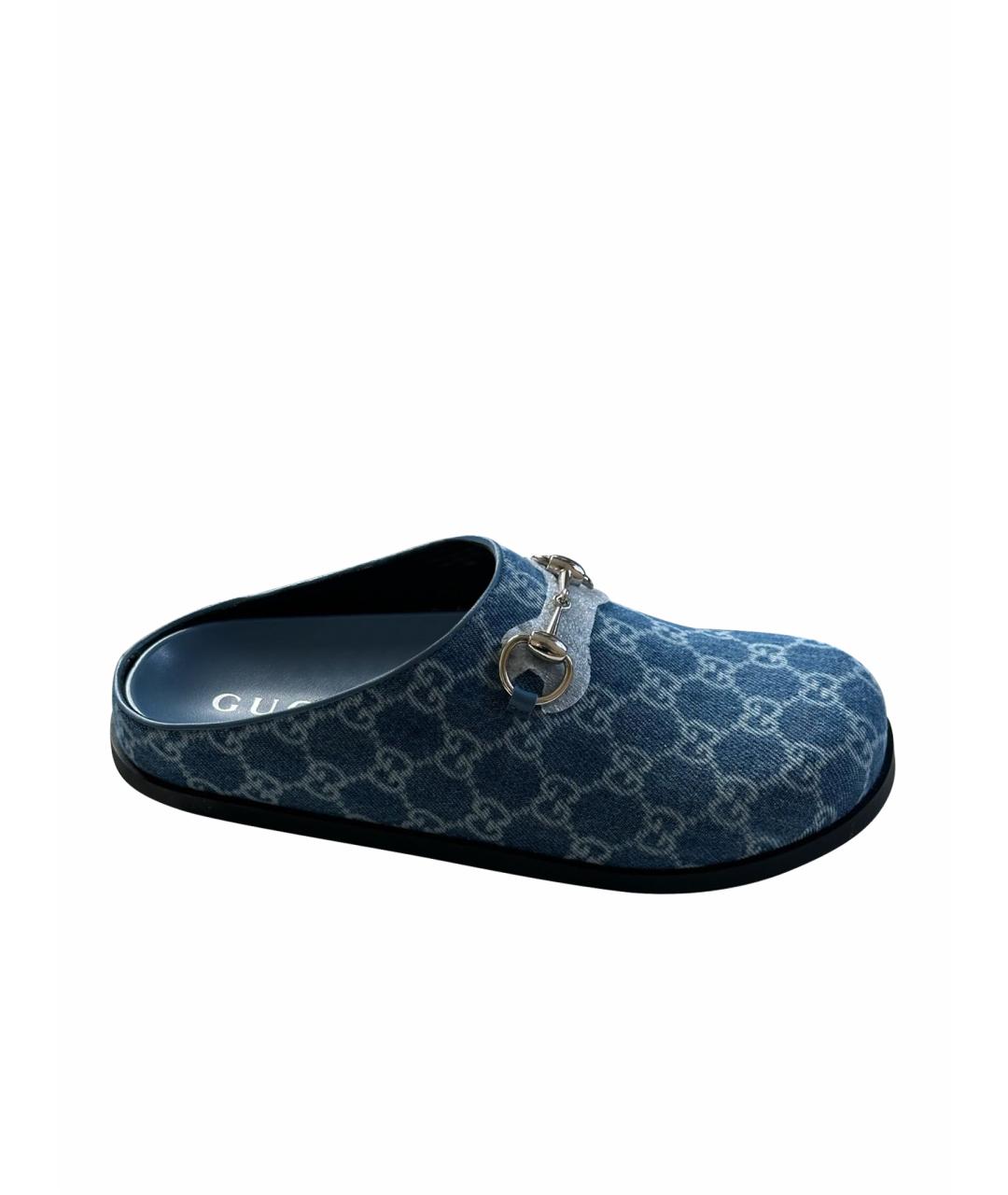 GUCCI Синие мюли, фото 1