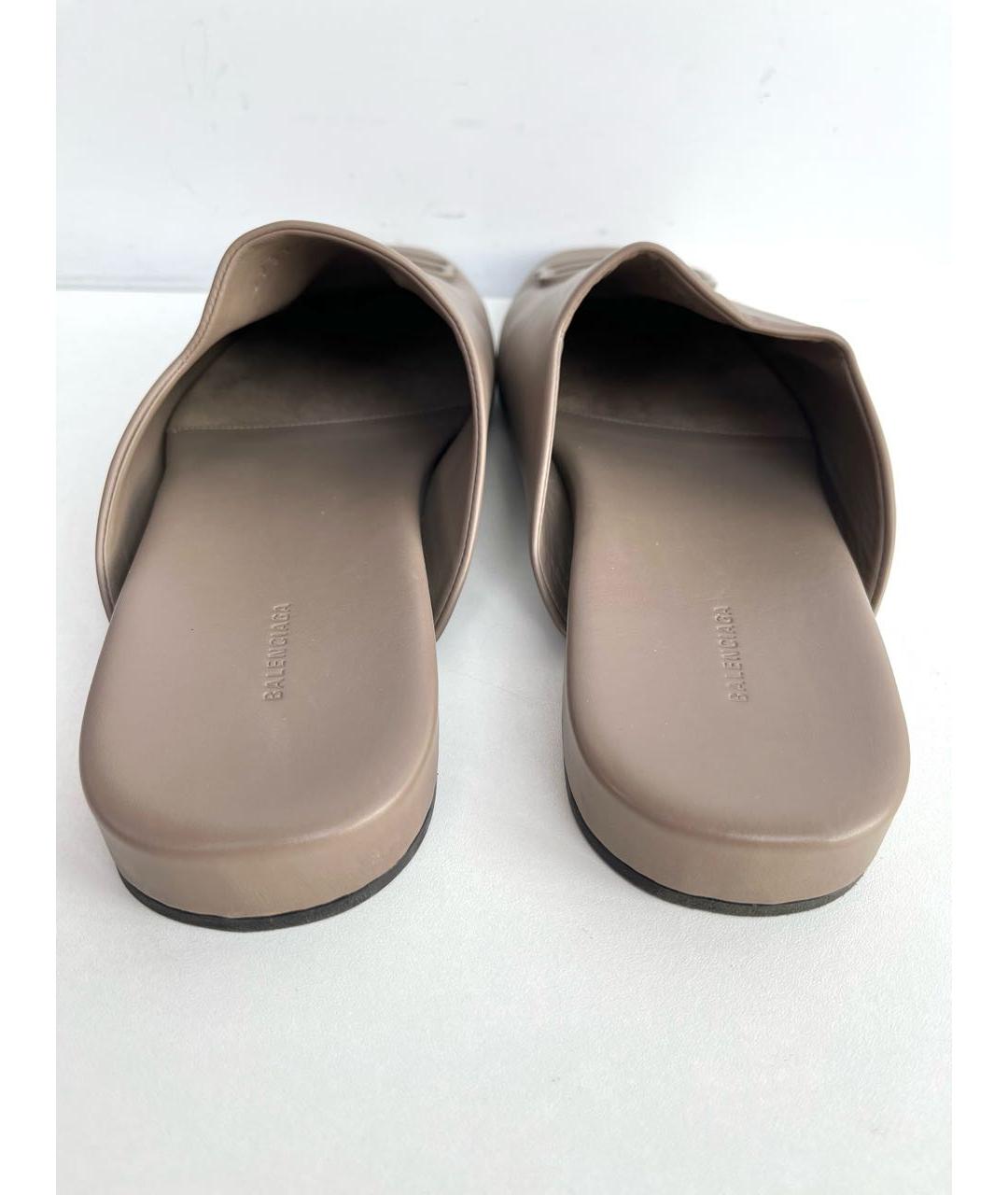 BALENCIAGA Коричневые кожаные мюли, фото 8