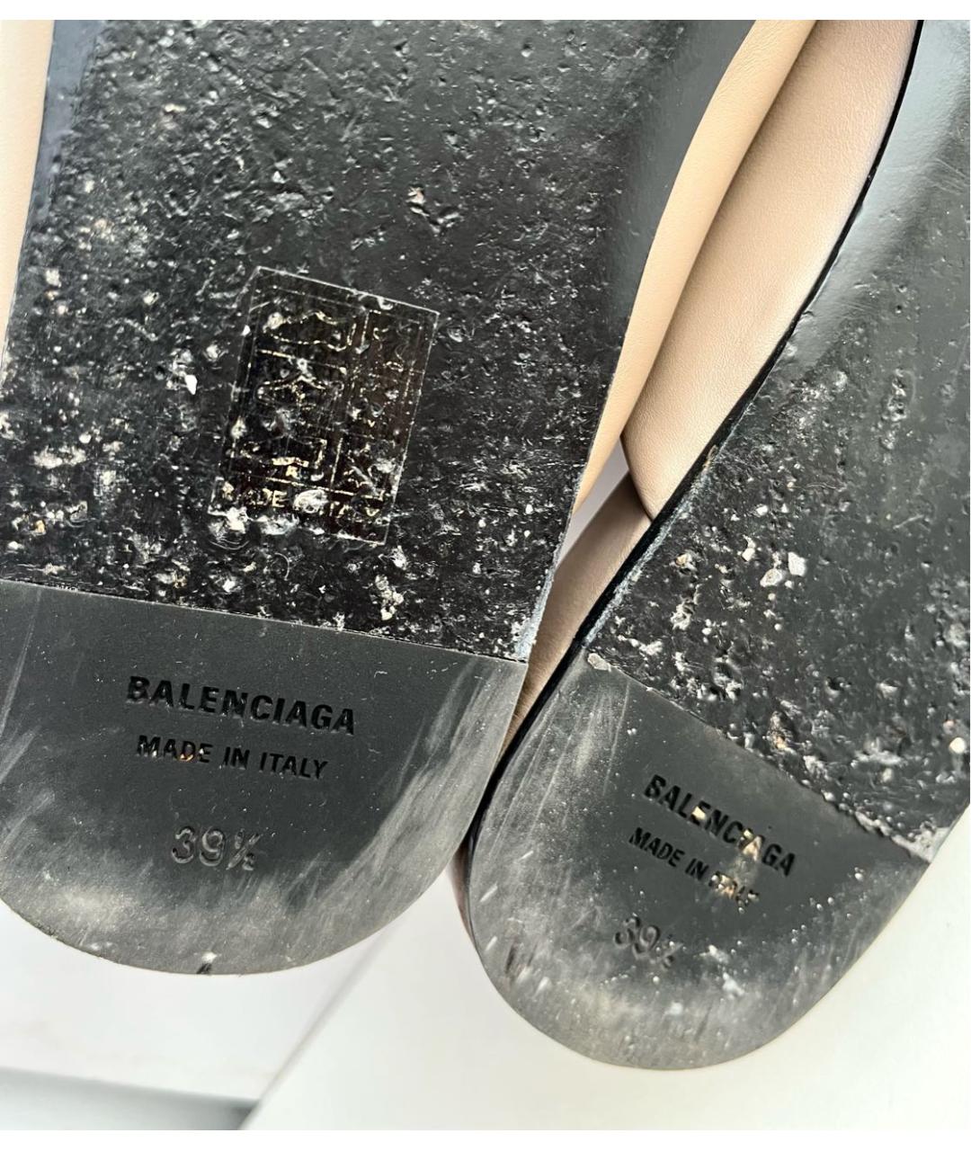 BALENCIAGA Коричневые кожаные мюли, фото 6