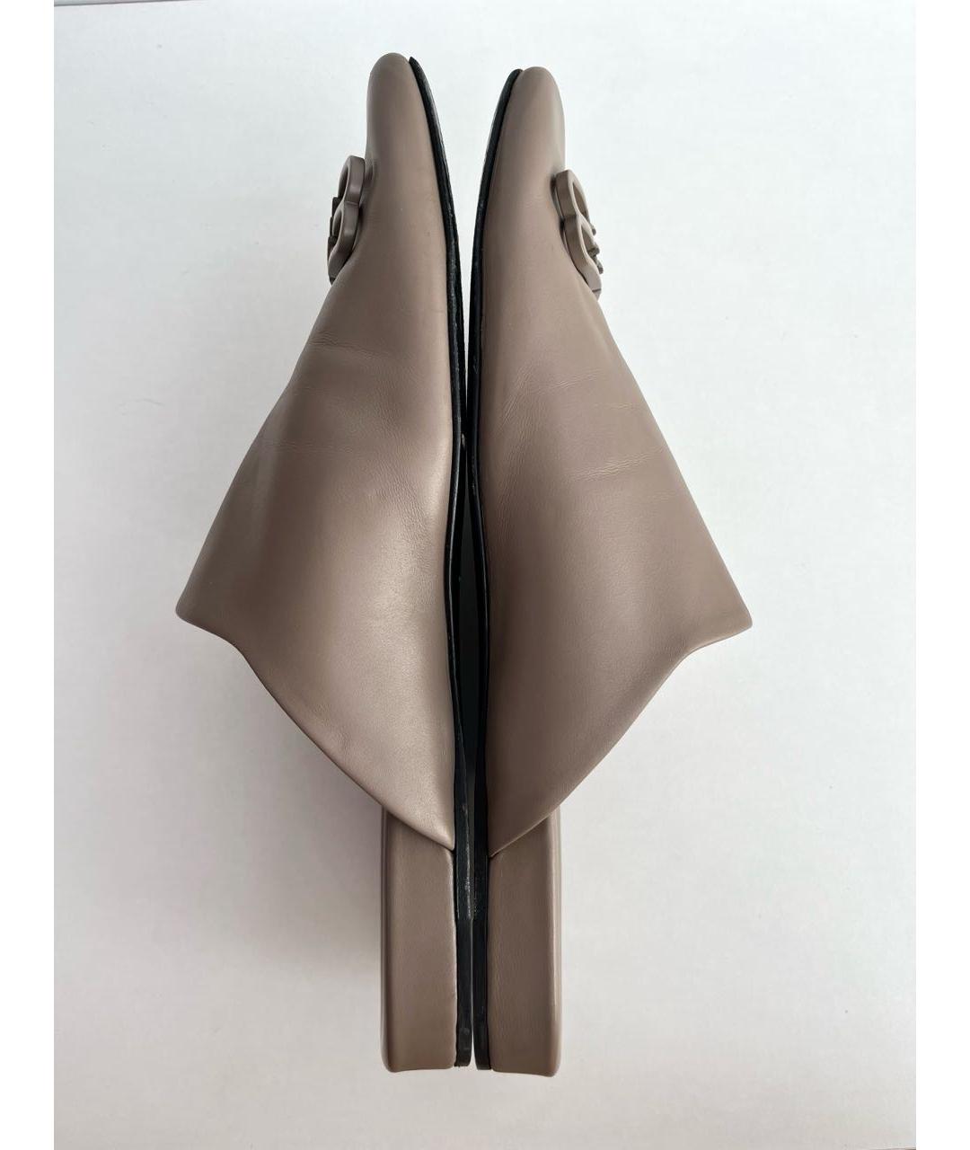 BALENCIAGA Коричневые кожаные мюли, фото 3