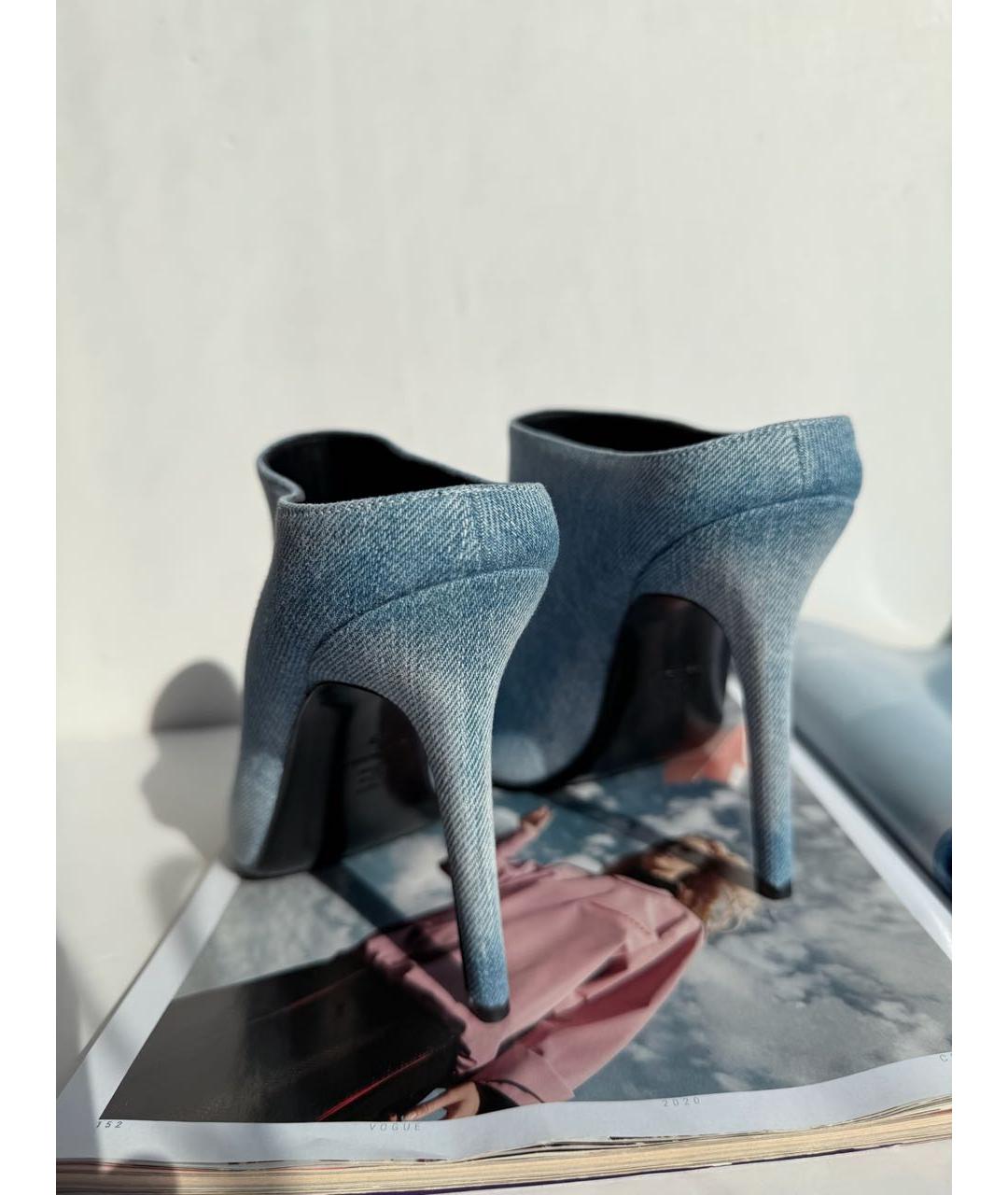 ERMANNO SCERVINO Голубые текстильные мюли, фото 2
