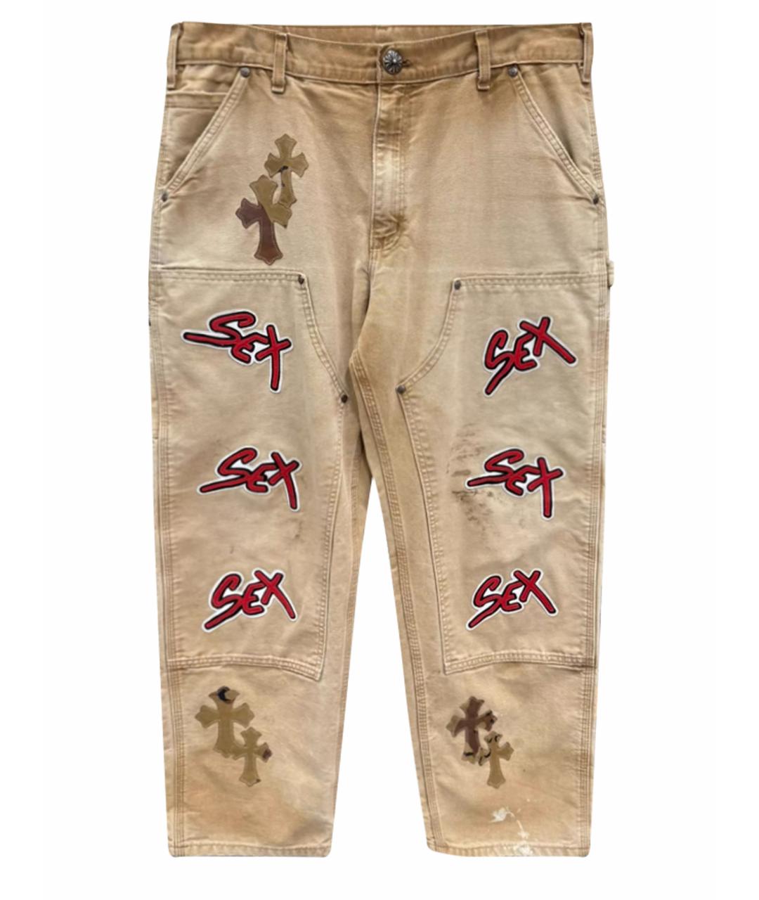 CHROME HEARTS Бирюзовые хлопковые прямые джинсы, фото 1