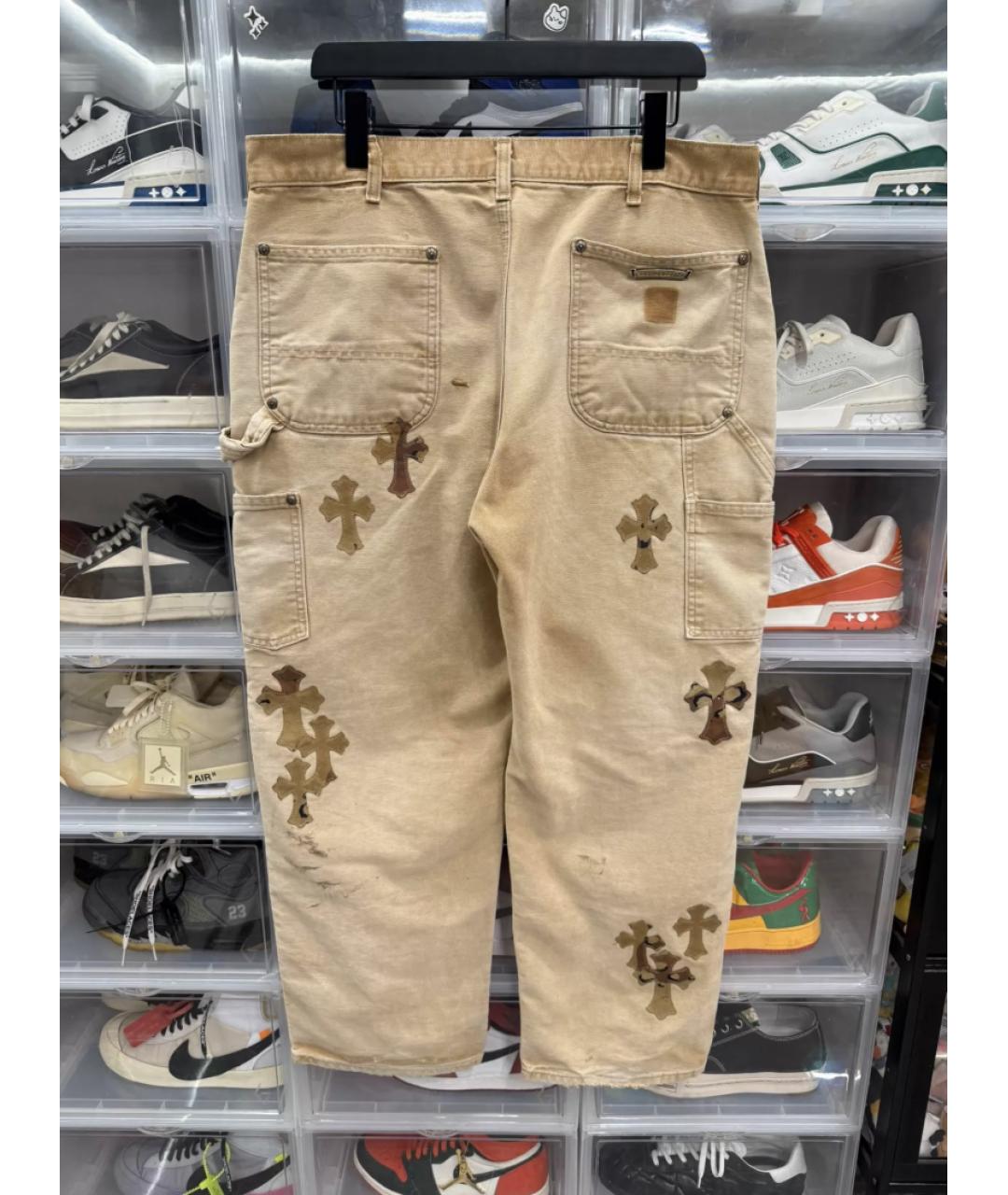 CHROME HEARTS Бирюзовые хлопковые прямые джинсы, фото 4