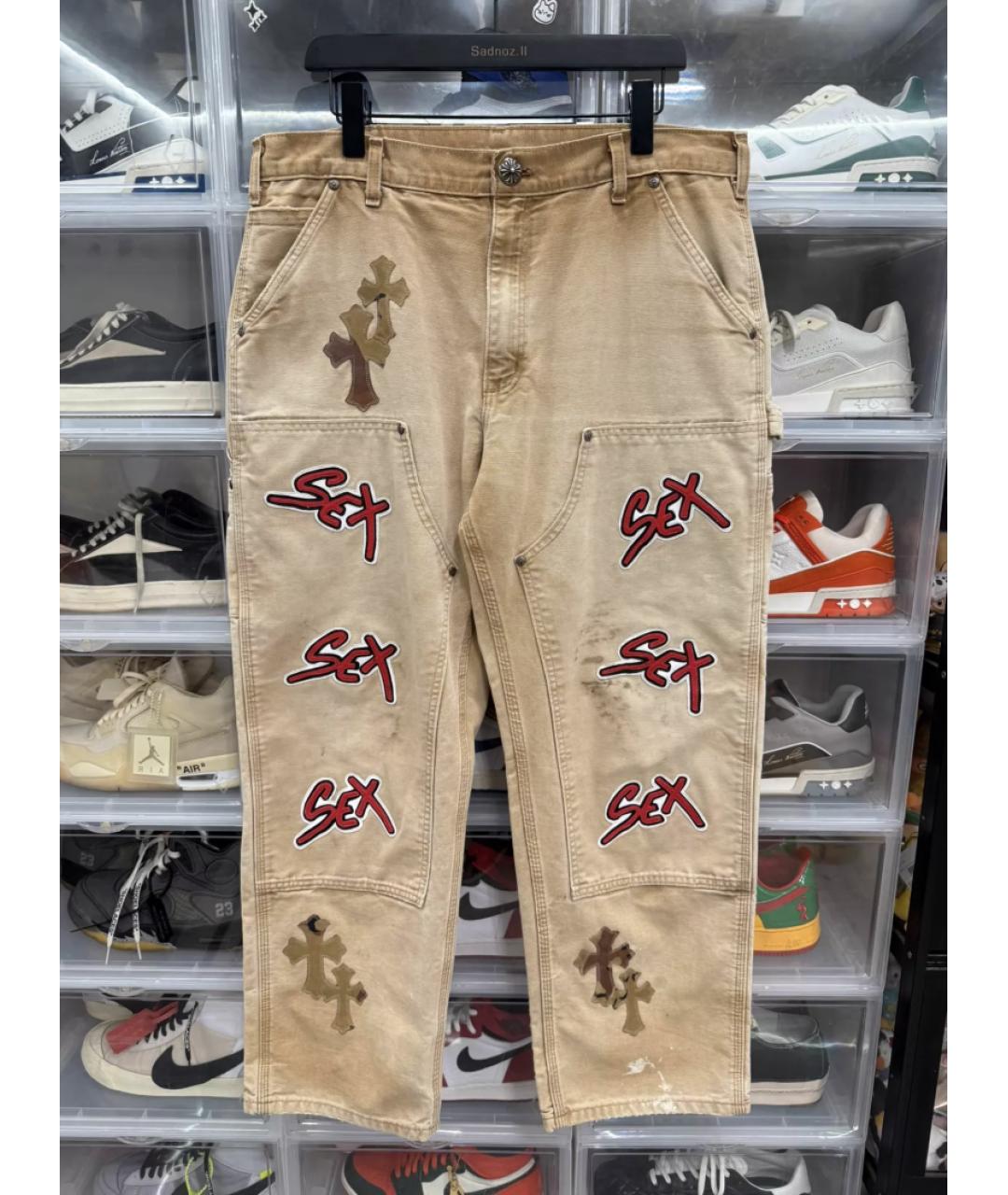CHROME HEARTS Бирюзовые хлопковые прямые джинсы, фото 6