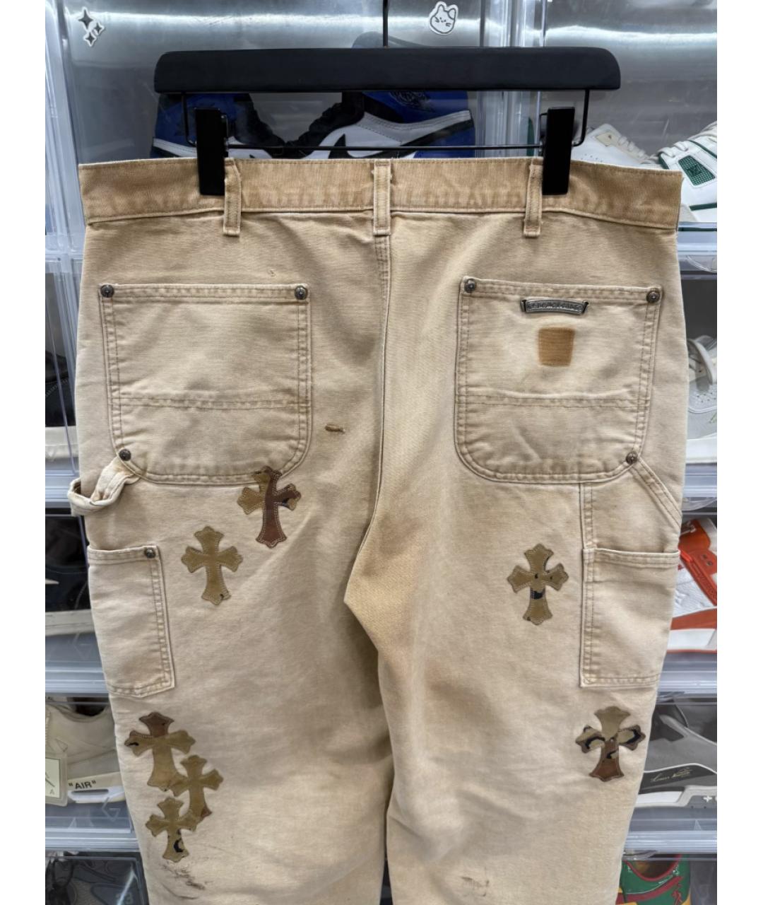 CHROME HEARTS Бирюзовые хлопковые прямые джинсы, фото 3