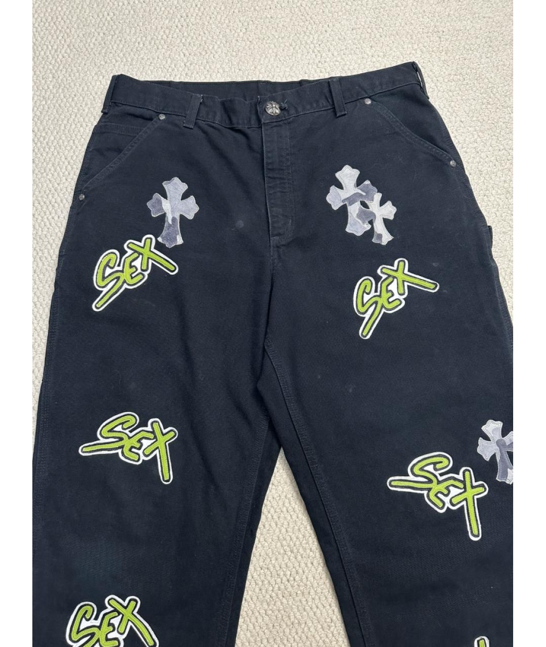 CHROME HEARTS Темно-синие повседневные брюки, фото 5