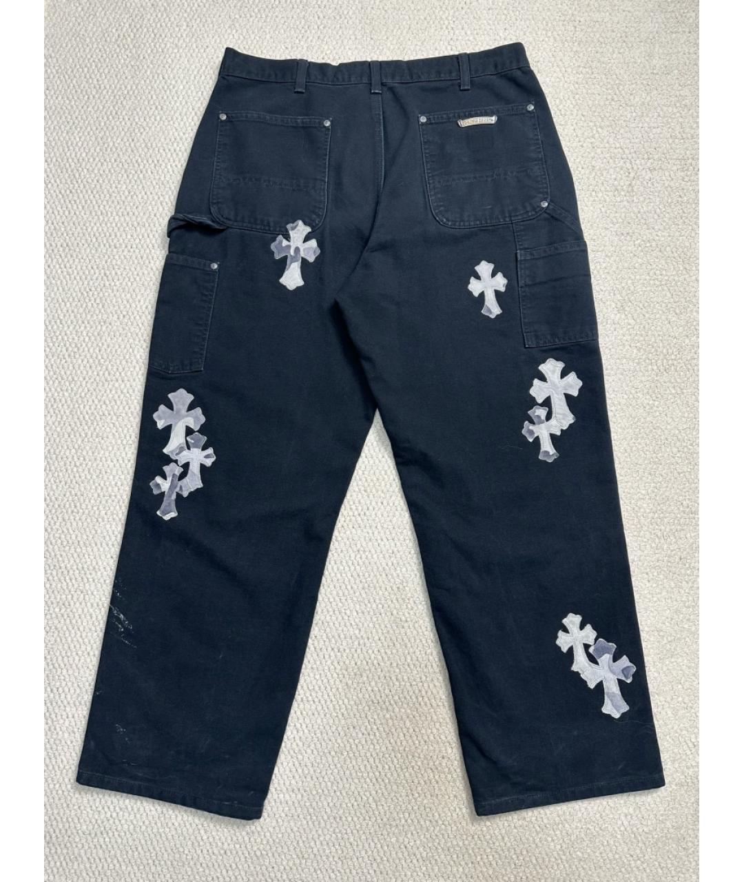CHROME HEARTS Темно-синие повседневные брюки, фото 4