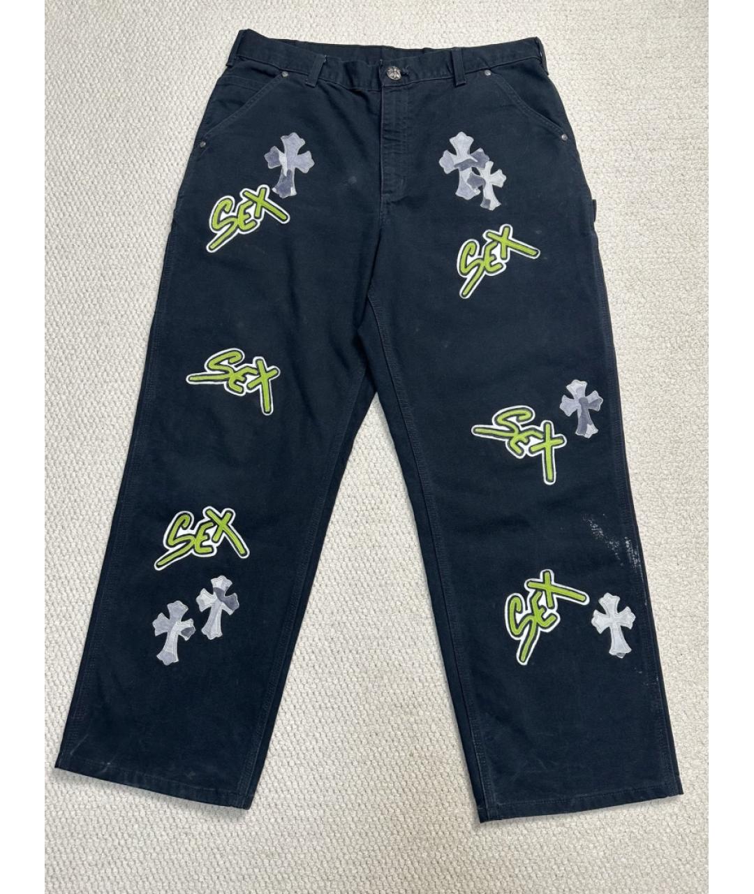 CHROME HEARTS Темно-синие повседневные брюки, фото 6