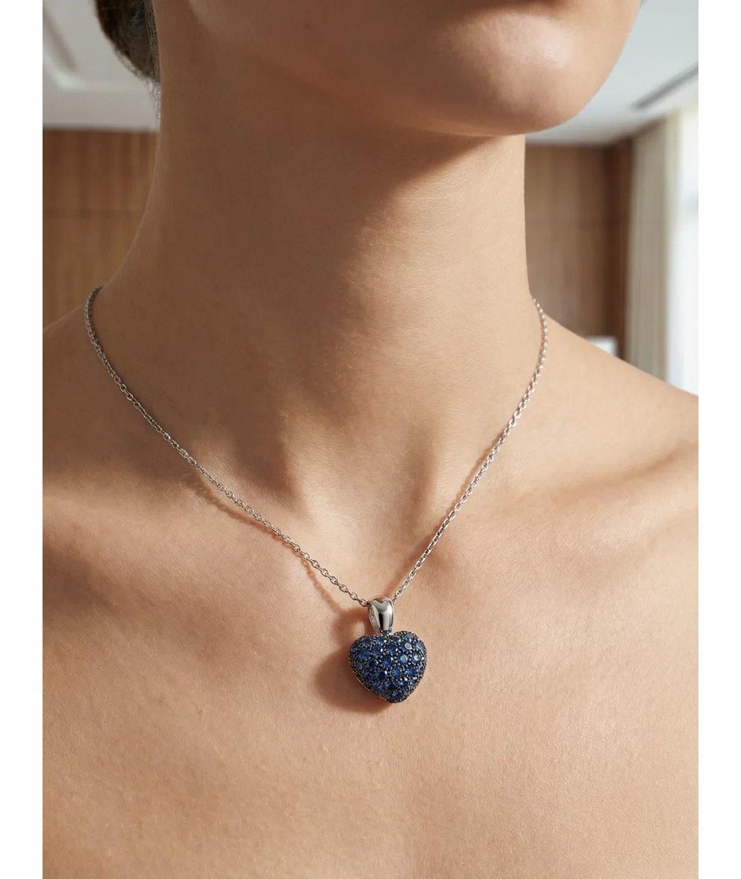 CHOPARD Синее колье из белого золота, фото 2