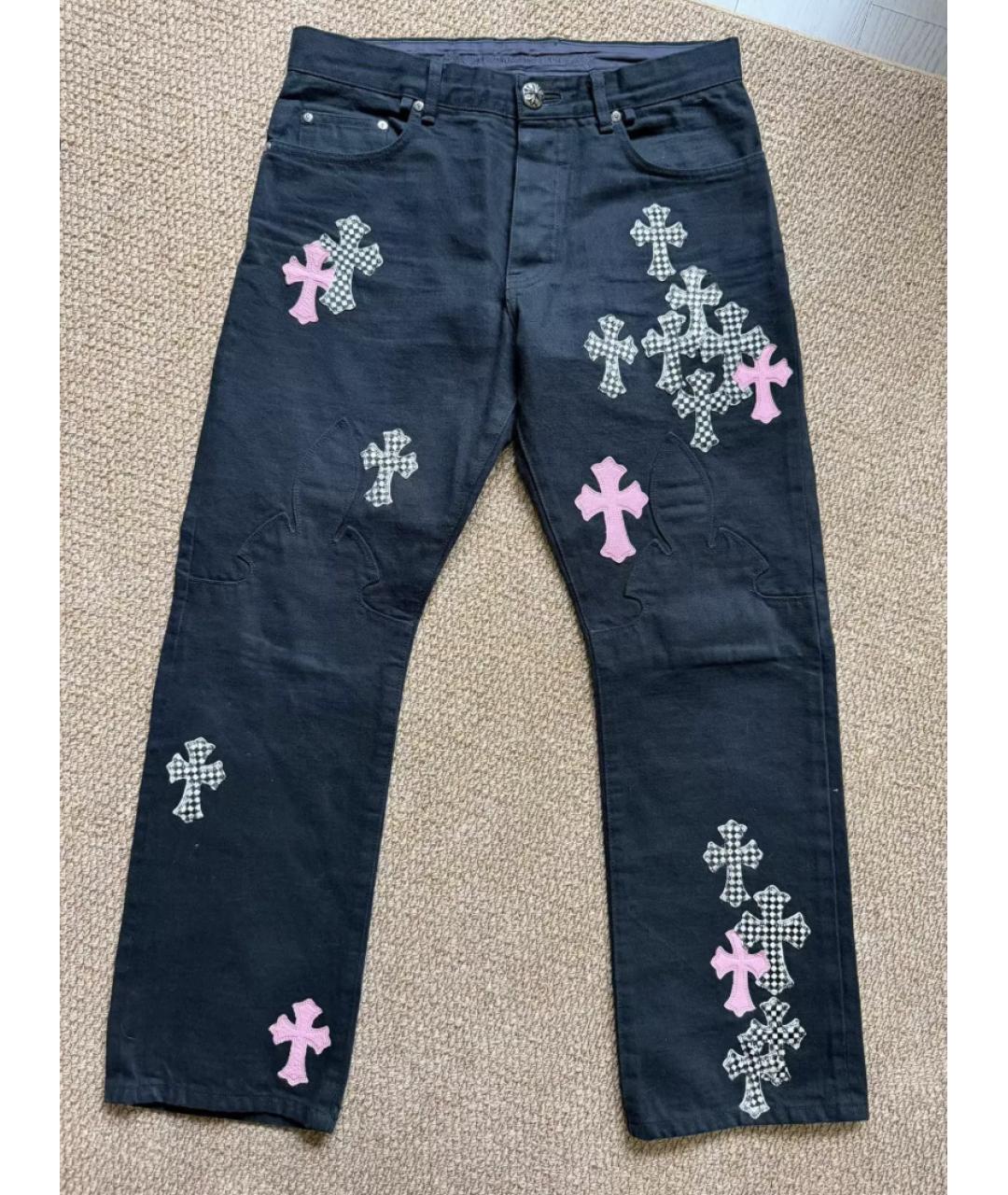CHROME HEARTS Темно-синие прямые джинсы, фото 7